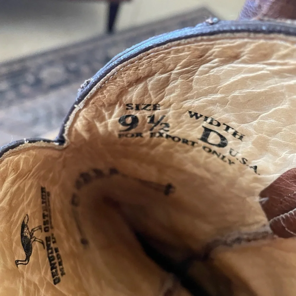 Mens Corral Western Ostrich Boots Size 9.5 - Picture 9 of 11